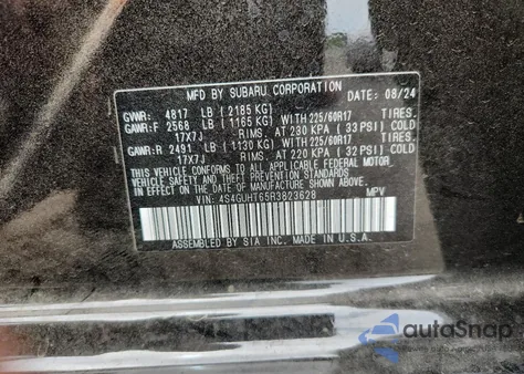 2024 Subaru Crosstrek Wilderness from USA, damaged, VIN 4S4GUHT65R3823628